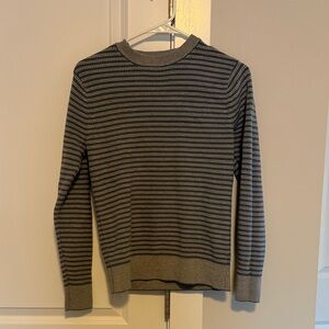 Goodfellow & Co Men's Blue and Gray Striped Crewneck Sweater